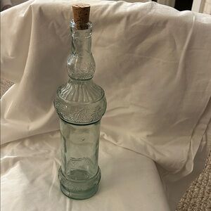 Vintage Glass Decanter with Cork